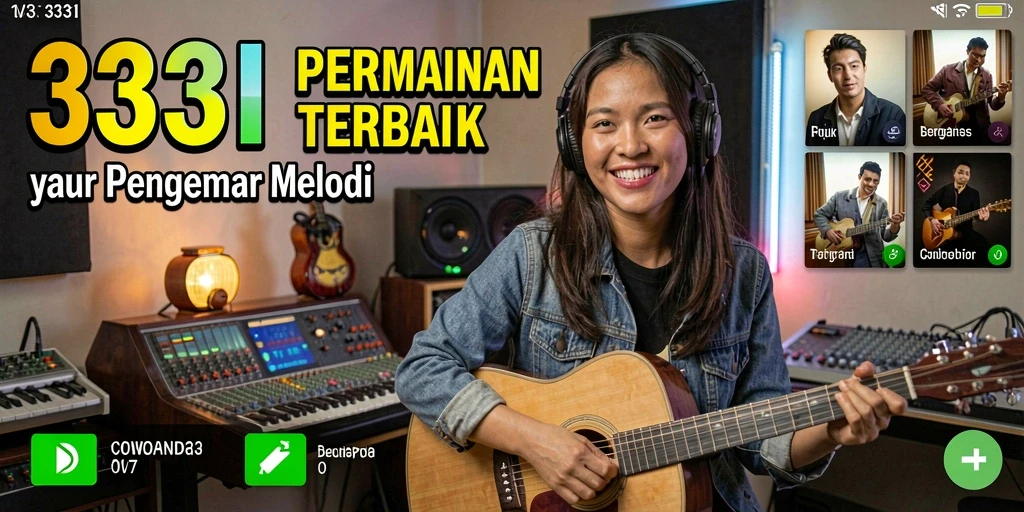 Tampilan gameplay yang menonjolkan interaksi dengan musik.