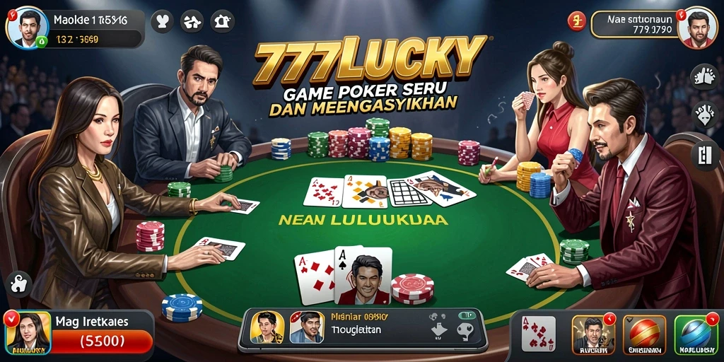 Tampilan gameplay Poker yang mendebarkan di 777LUCKY.