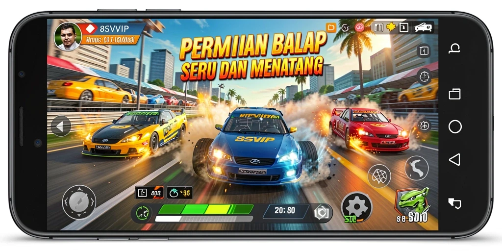 Tampilan menarik dari gameplay balap 8SVIP yang mengasyikkan.