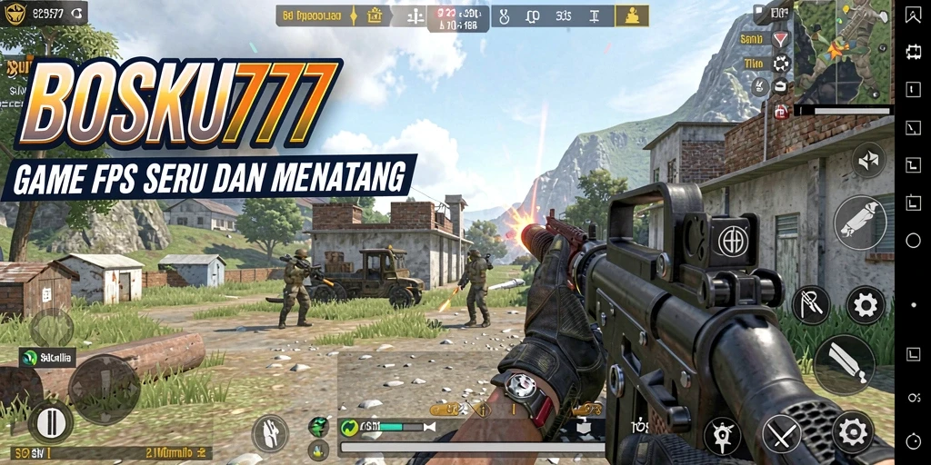 Tampilan aksi mendebarkan dalam gameplay BOSKU777.