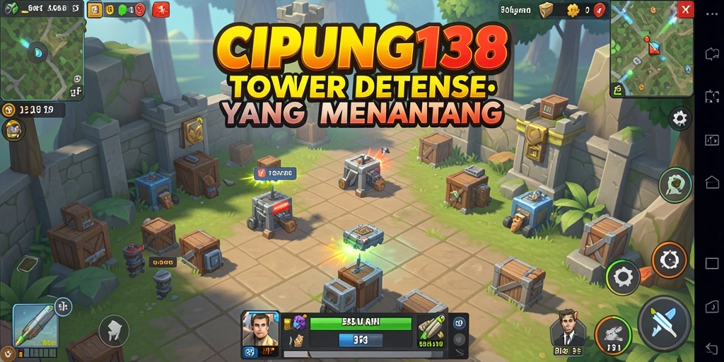 Tampilan gameplay menara dengan strategi seru dalam CIPUNG138.