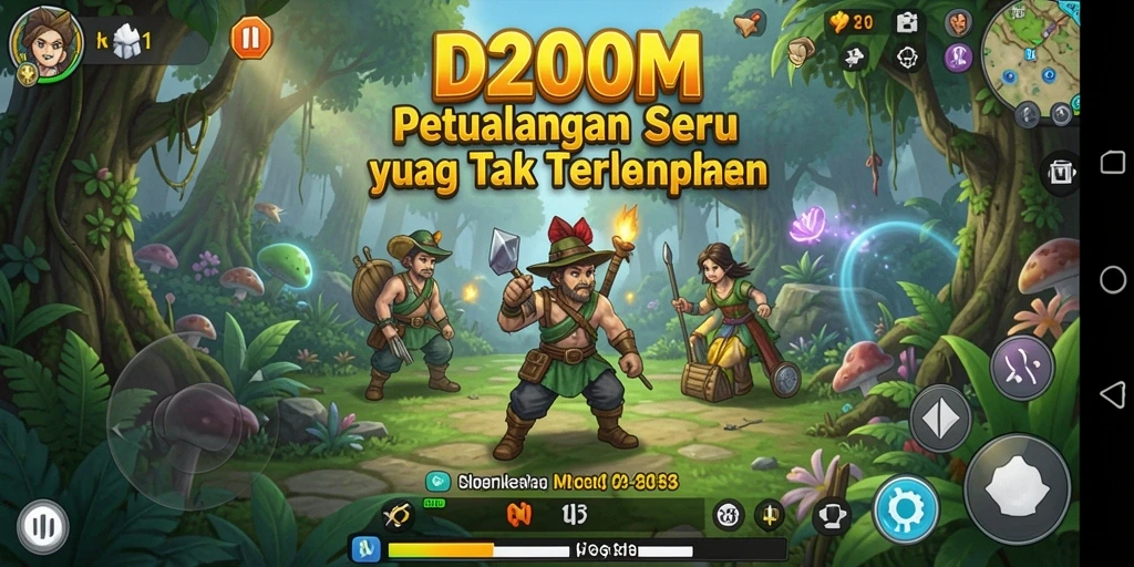 Gameplay D200M yang menegangkan dan penuh tantangan.