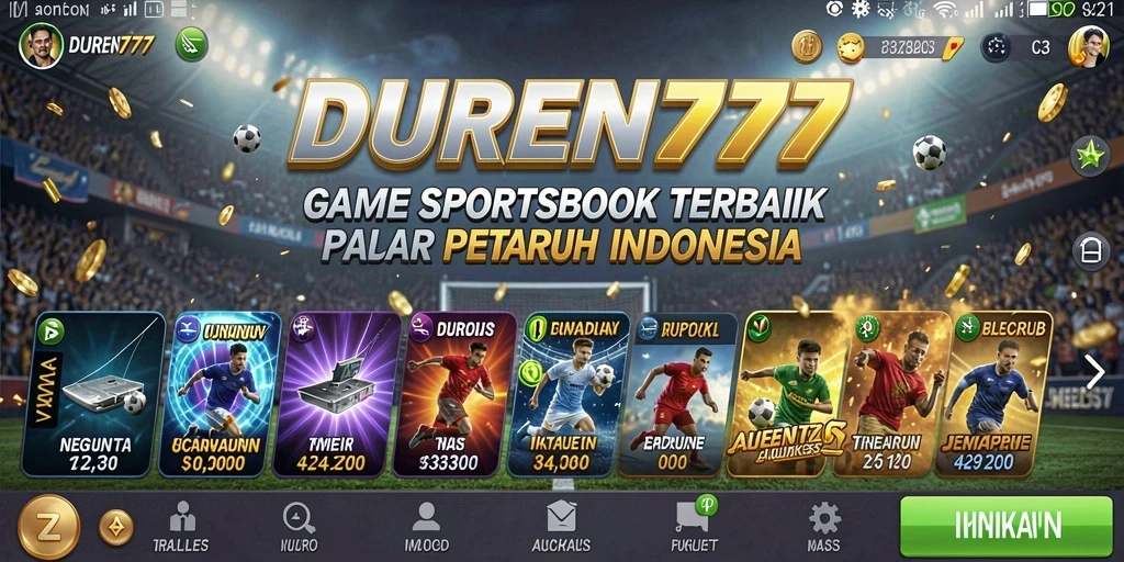 Tampilan gameplay DUREN777 yang menampilkan taruhan olahraga secara langsung.