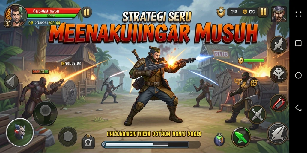 Screenshot gameplay GT108 yang menampilkan strategi pertempuran yang intens.