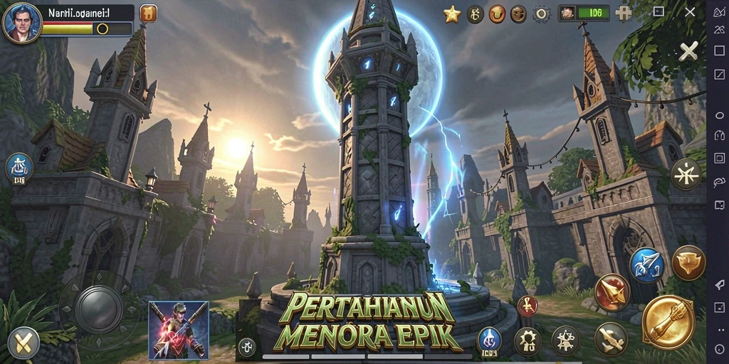 Gameplay mendebarkan dari ID66 dengan menara strategis.