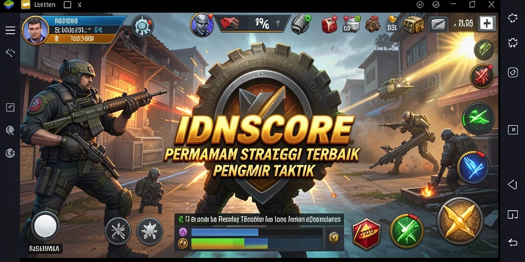 Tangkapan layar gameplay IDNSCORE yang menunjukkan pertempuran strategi yang intens.