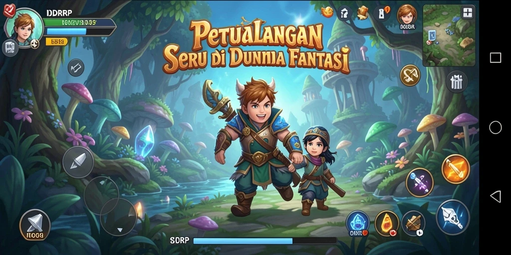 Tampilan gameplay seru dalam dunia petualangan yang menakjubkan