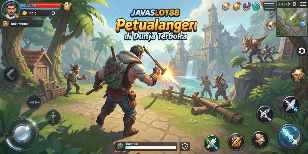 Screenshot JAVASLOT88 menunjukkan grafis memukau dalam gameplay Open World.