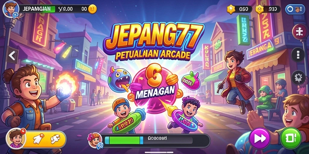 Gameplay seru JEPANG77 dengan tantangan Arcade yang menyenangkan.