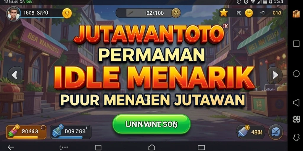 Screenshot gameplay JUTAWANTOTO menampilkan momen seru saat mengelola usaha.