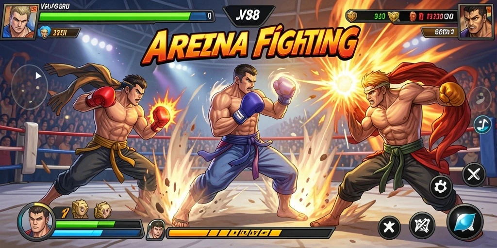 Screenshot JVS88 menampilkan pertarungan dramatis di arena.