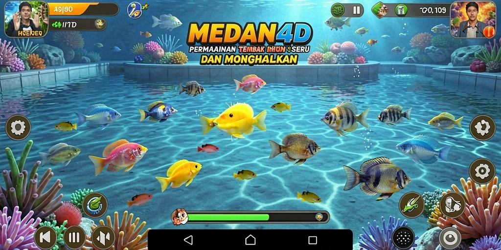 Screenshot gameplay MEDAN4D menampilkan aksi menembak ikan yang seru dan menyenangkan.
