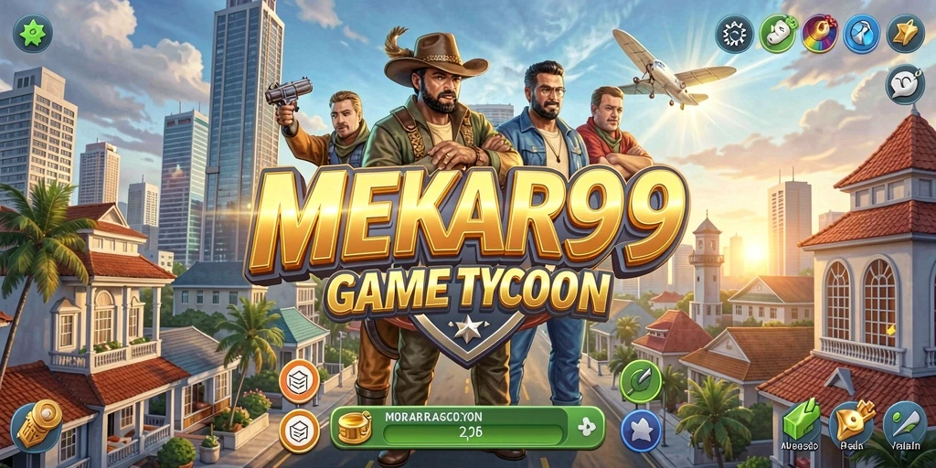 Tampilan gameplay MEKAR99 yang menarik saat membangun bisnis.
