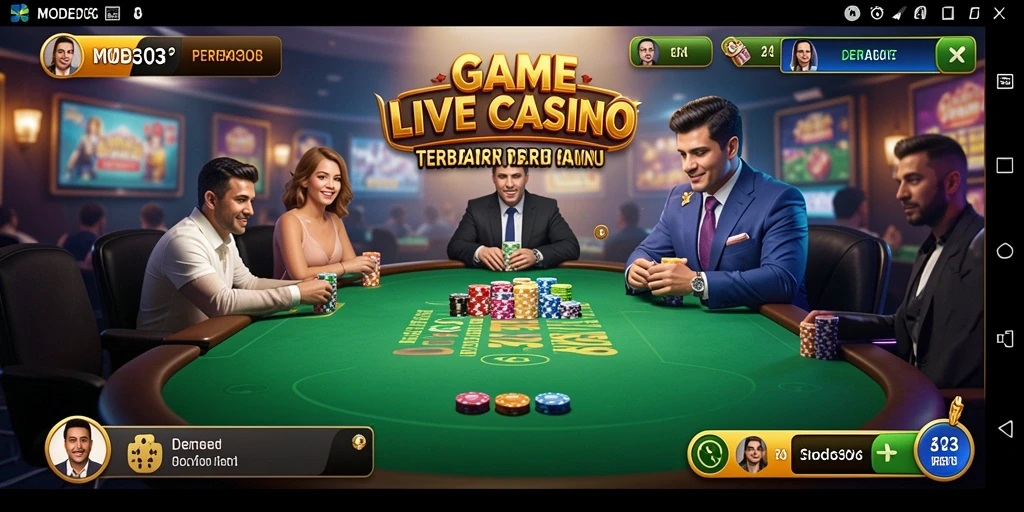 Screenshot utama MODE303 menampilkan suasana permainan Live Casino yang seru dan interaktif.