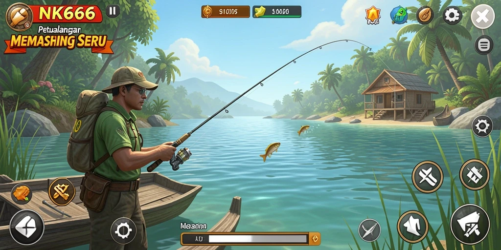 Tampilan gameplay NK666 yang menampilkan keindahan pengalaman memancing.