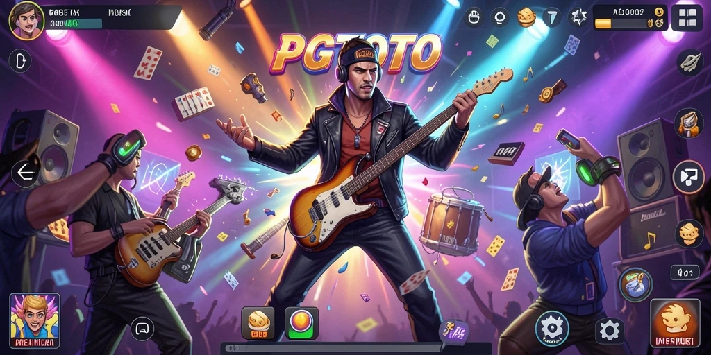 Screenshot gameplay PGTOTO menampilkan aksi permainan musik yang menegangkan.