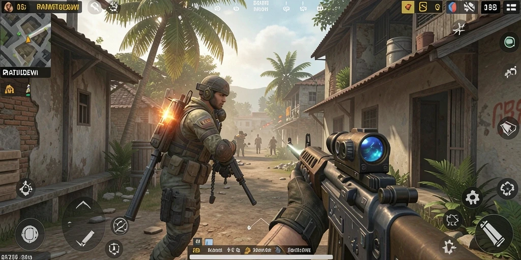 Tampilan gameplay aksi intens dalam RATUDEWI yang mendebarkan.