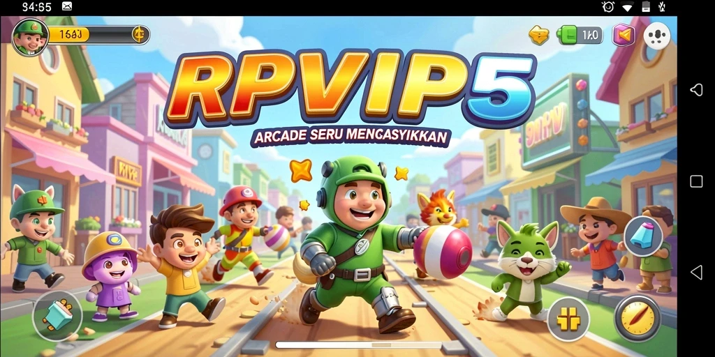 Tangkapan layar gameplay RPVIP5 yang penuh aksi dan warna.