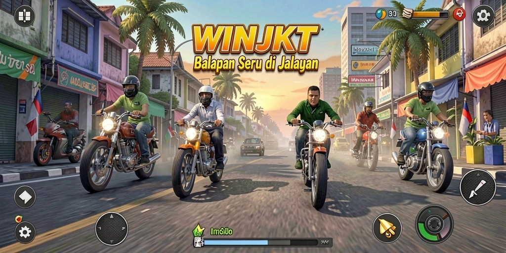 Tangkapan layar gameplay seru dengan mobil balap beraksi.
